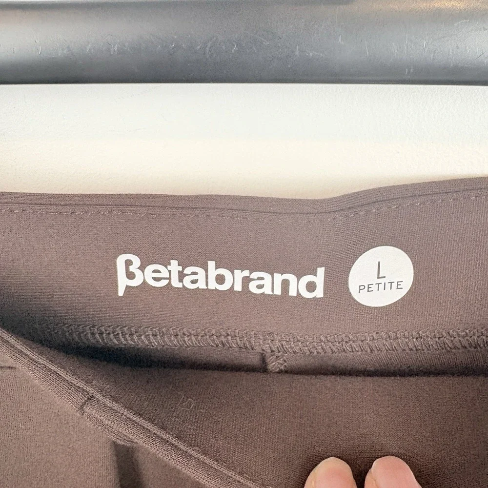 Betabrand‎ Workwear Chocolate Brown Trouser Pants Size Large Petite
